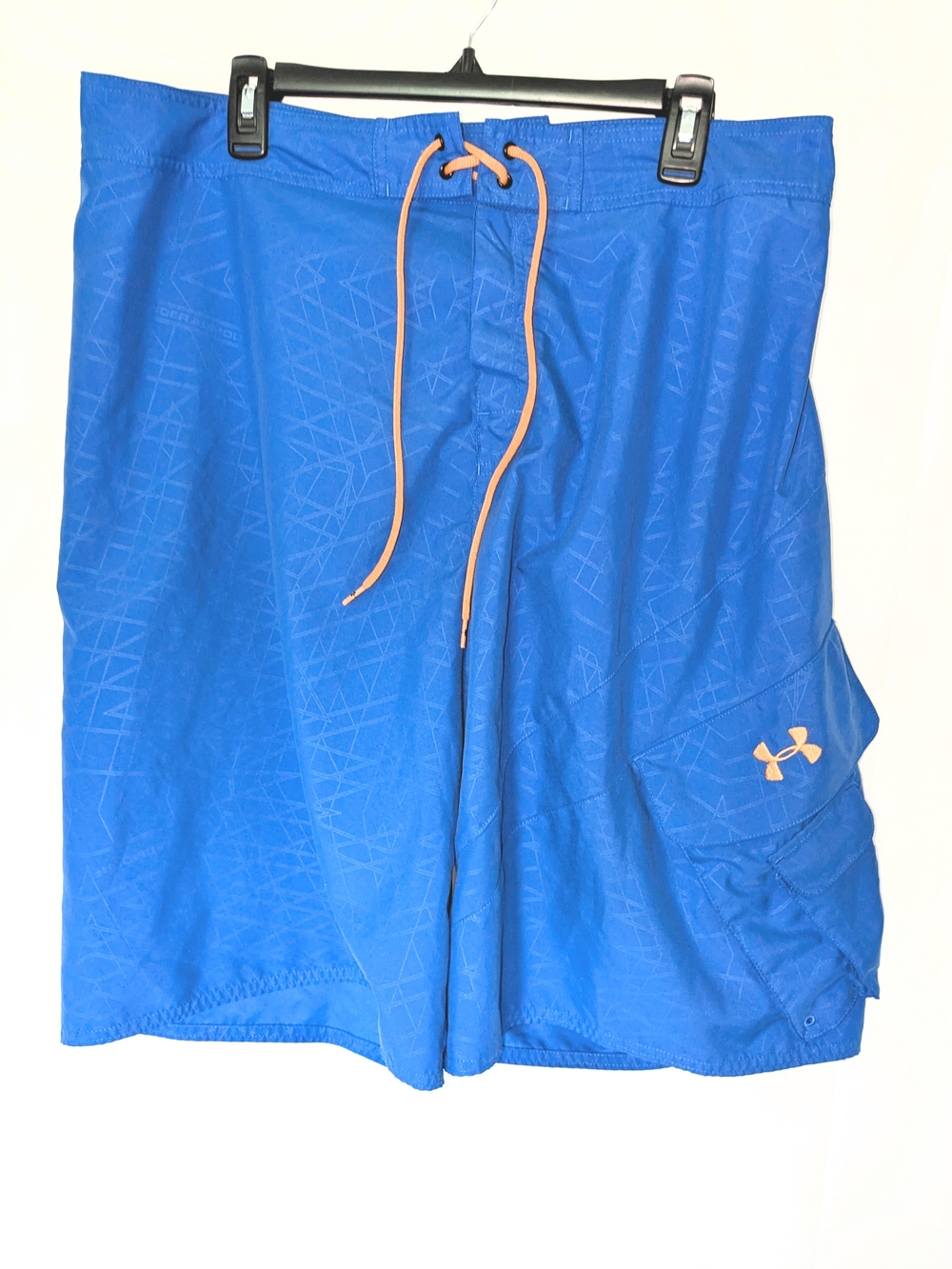 Under Armour Blue Swim Trunks with Orange Drawstring